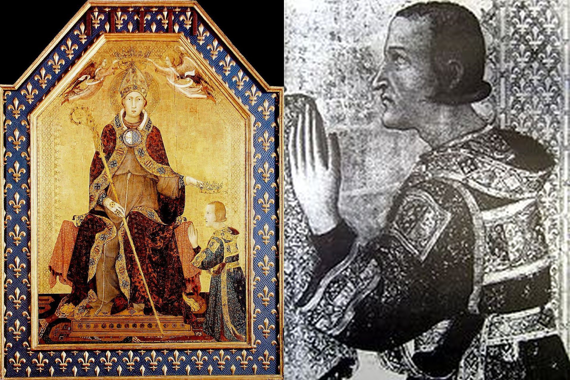 Robert I. Neapolský na obraze Simone Martiniho (korunuje ho jeho starší bratr sv. Ludvík z Toulouse)