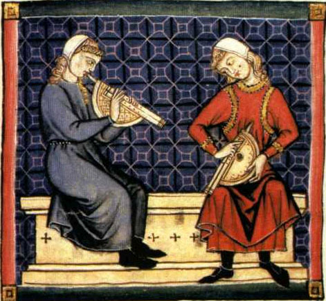 Středověké nástroje - iluminace ze Cantigas de Santa Maria, 1221–1284