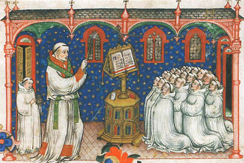 Iluminace zpívajících mnichů, cca 1440