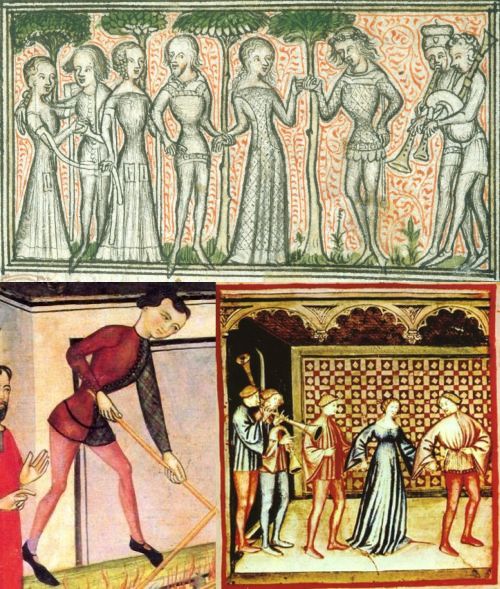 Konec 14.st. - ukázky vypasovaných oděvů a vycpávaných hrudí