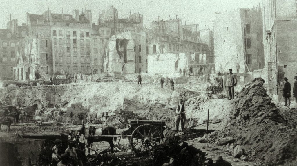 Demolice předcházející výstavbě Avenue de l'Opéra, 1870