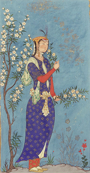 Žena s květinami, detail, cca. 1575