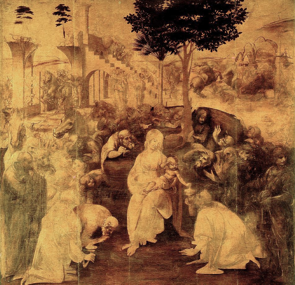 Leonardo da vInci - Klanění tří králů, 1480