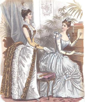 plesové šaty, 19. století